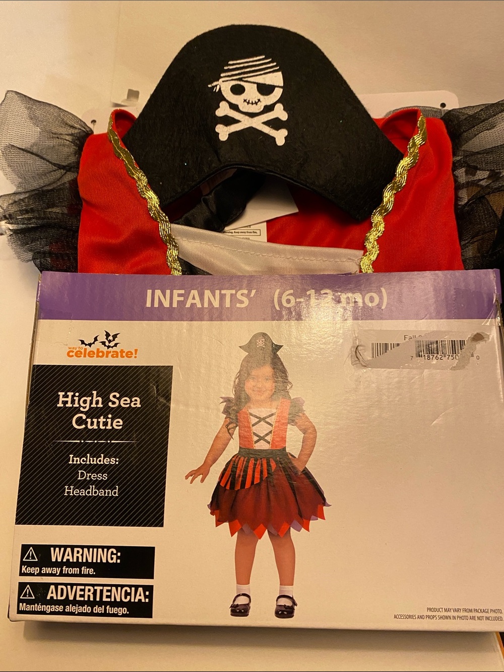 Celebrate! High Sea Cutie Infant Pirate Costume - Red & Black